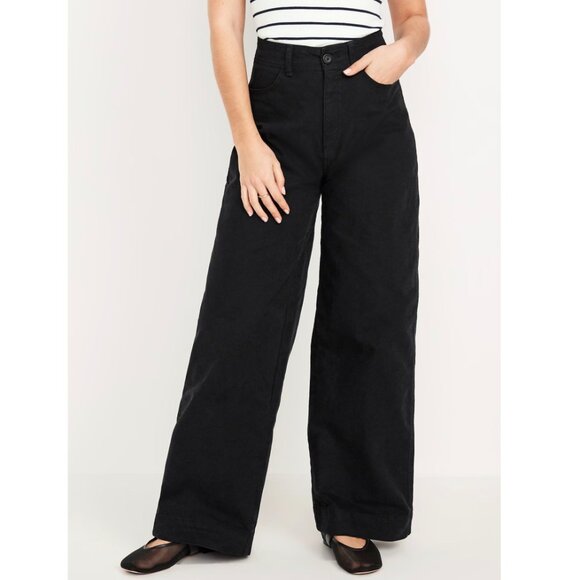 Old Navy Extra High-Waisted Mariner Wide-Leg Pants Size 14 Tall - Washed but New - Picture 1 of 10